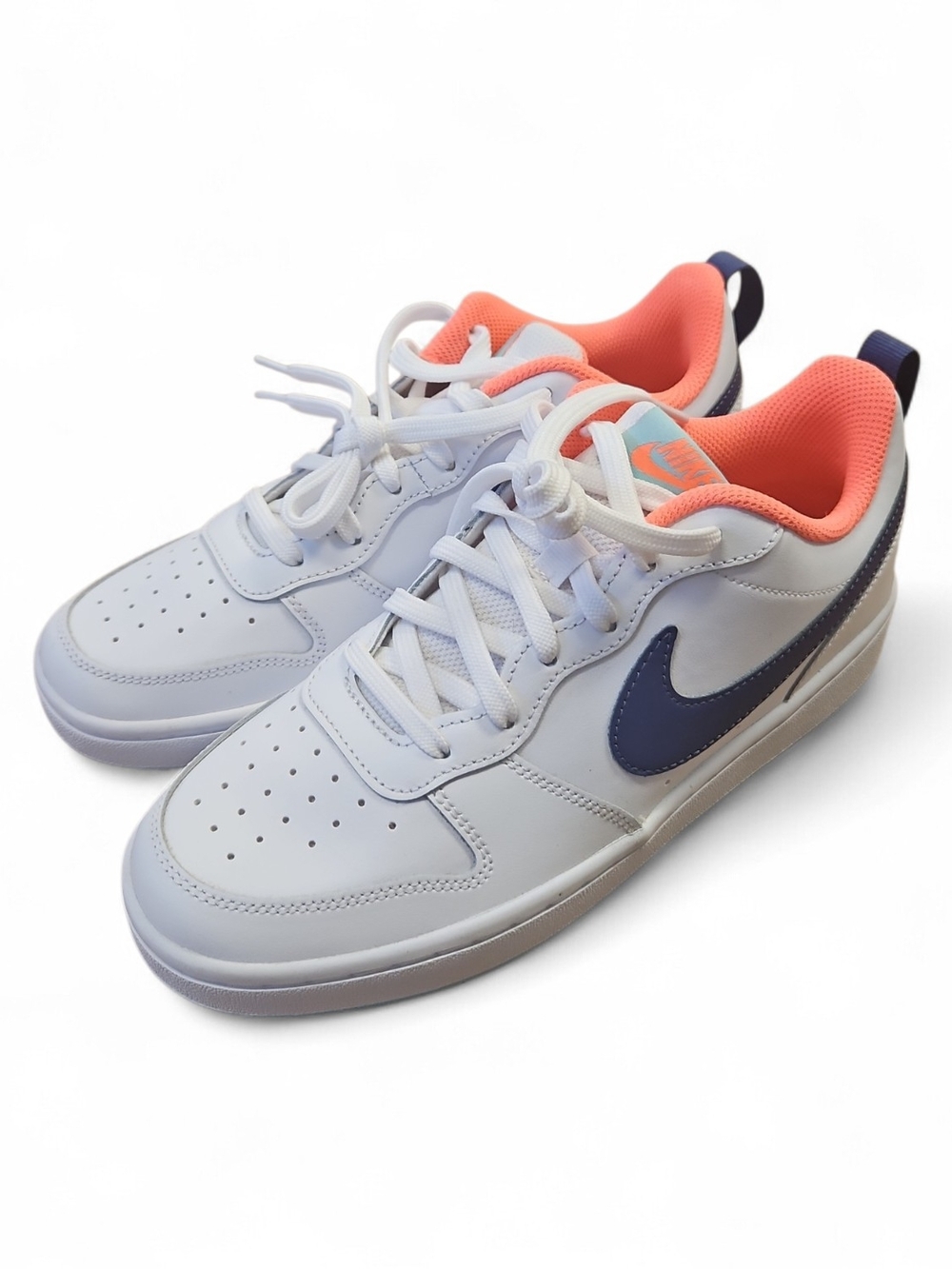 Nike Court Borough Low 2 GS sneakers in the "White Dark Purple Dust" colorway.